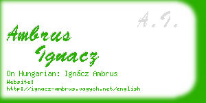ambrus ignacz business card